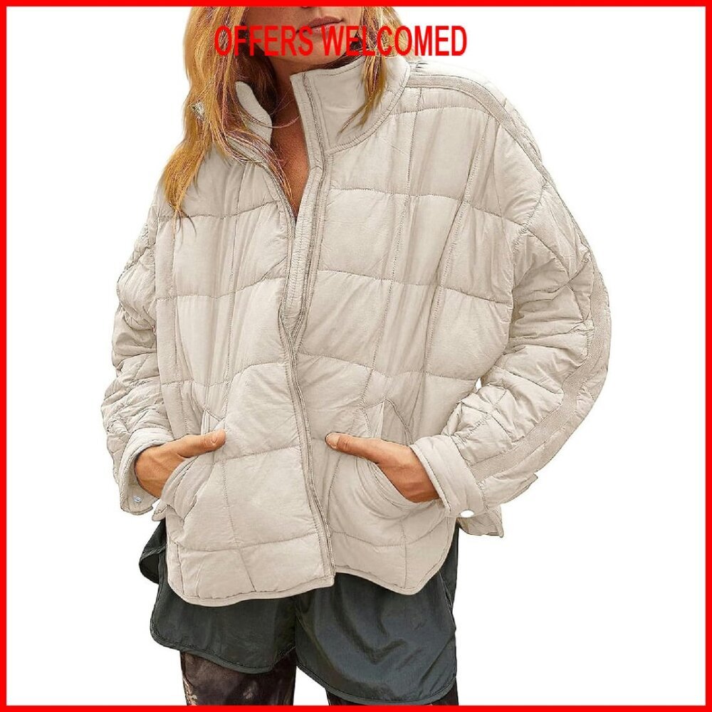Women's Lightweight Packable Puffer Jacket Oversized Fit 100% Nylon